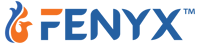 FENYX logo with a stylized orange and blue phoenix icon