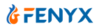 FENYX logo with a stylized orange and blue phoenix icon