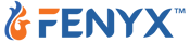 FENYX logo with a stylized orange and blue phoenix icon