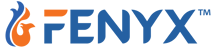 FENYX logo with a stylized orange and blue phoenix icon