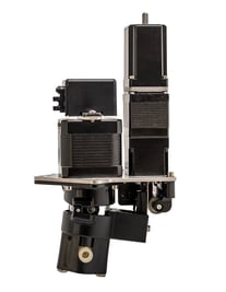 Fluid Metering's FENYX variable dispense pump with black motorized components