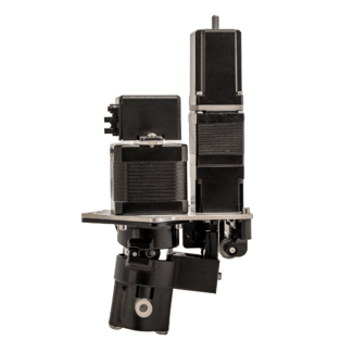 Fluid Metering's FENYX variable dispense pump with black motorized components